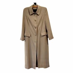 UTEX Gray size 16 lightweight Trench Coat Classic Tailored Full-Length